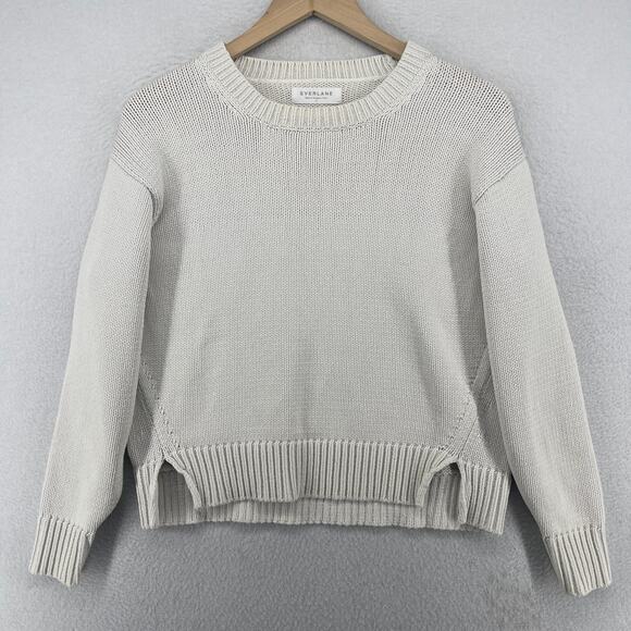 Everlane Sweaters - EVERLANE Sweater S Chunky Pullover Jumper Cotton Blend Off White